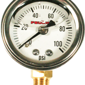 Liquid Filled Oil Pressure Gauge - 1.5" Dial - Bottom Port - White Face