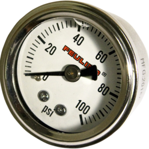 Liquid Filled Oil Pressure Gauge - 1.5" Dial - Back Port - White Face