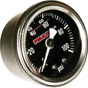 Liquid Filled Oil Pressure Gauge - 1.5" Dial - Back Port - Black Face