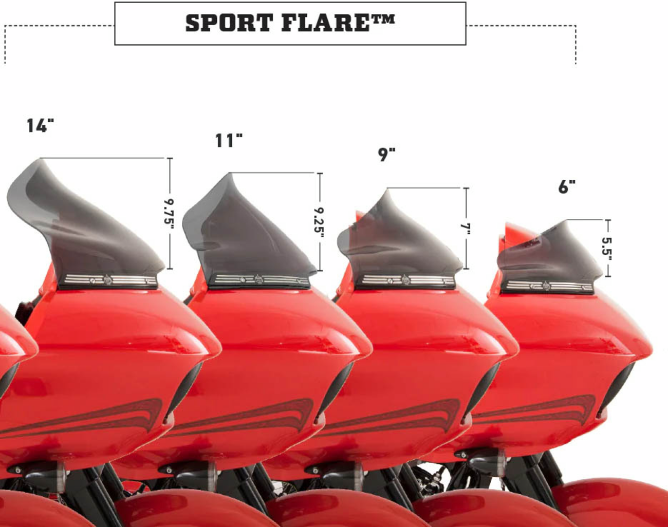 Sport Flare™ Windshield - 9" - Dark Smoke - FLTR - Image 4
