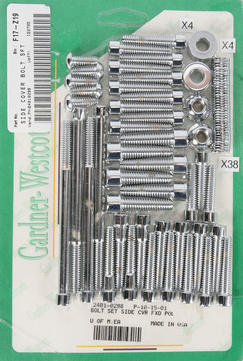 Bolt Kit - Side Cover - Socket-Head - Chrome - Image 2