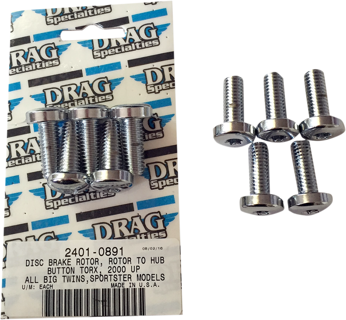 Mounting Kit - Rotor to Hub - Rear - Chrome