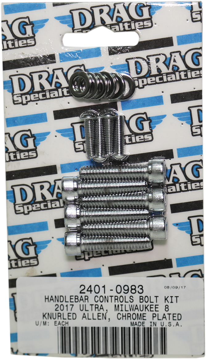 Bolt Kit - Handlebar Control - Chrome - Knurled - M8