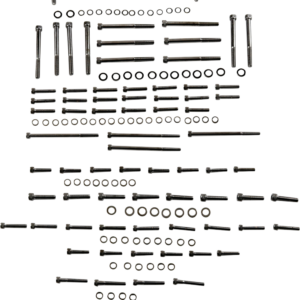 Bolt Kit - Engine - Black/Chrome - Knurled - M8