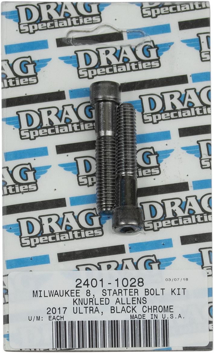 Bolt Kit - Starter - Black/Chrome - Knurled - M8