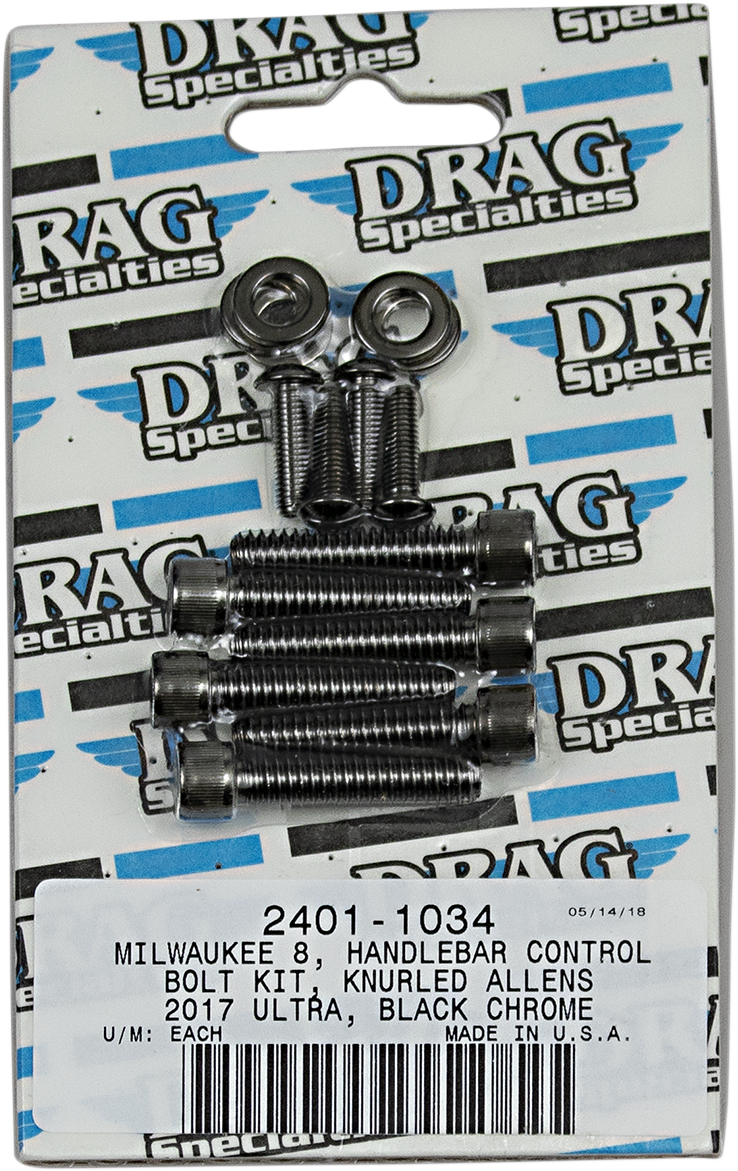 Bolt Kit - Handlebar - Black/Chrome - Knurled - M8