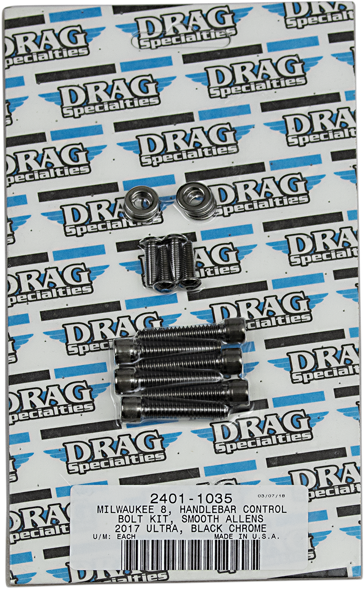 Bolt Kit - Handlebar - Black/Chrome - Smooth - M8