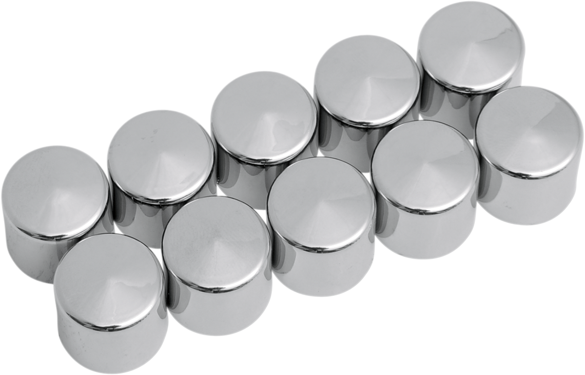 Bolt Covers - Hex - Deep - 9/16" - Chrome - 10 Pack