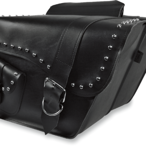 Ranger Studded Slant Saddlebags - Large - Black