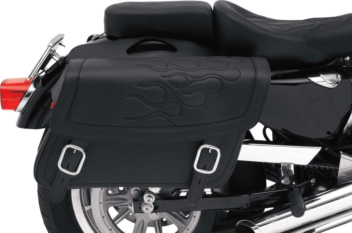 Flame Saddlebag - Black - Large - Image 3