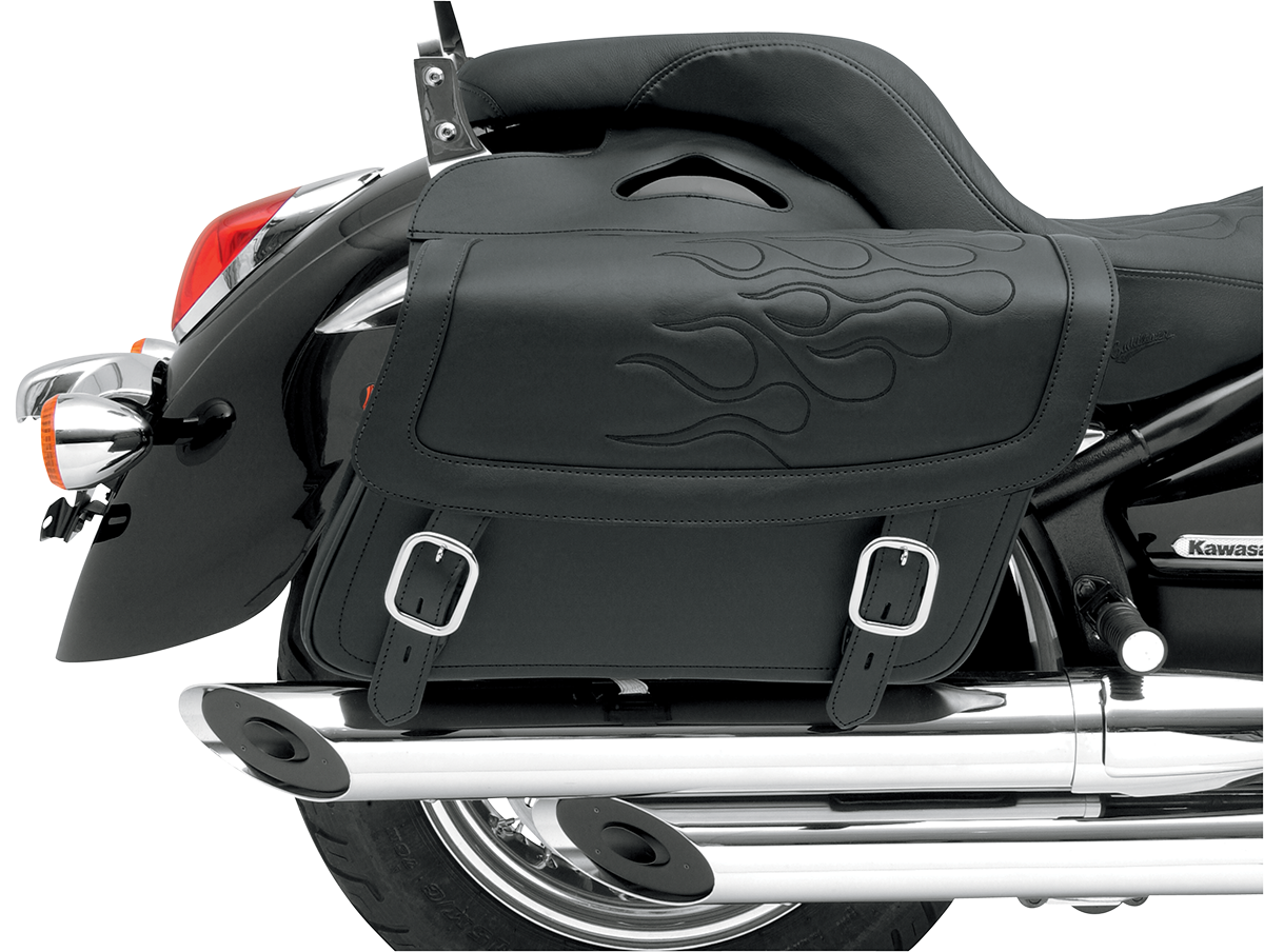 Flame Saddlebag - Black - Large - Image 4