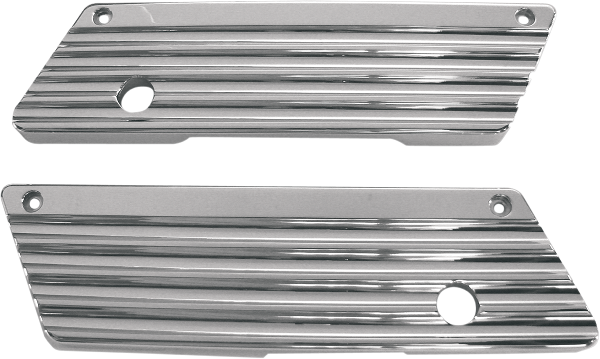 Finned Saddlebag Latch Covers - Chrome - FL '93-'13 - Image 2