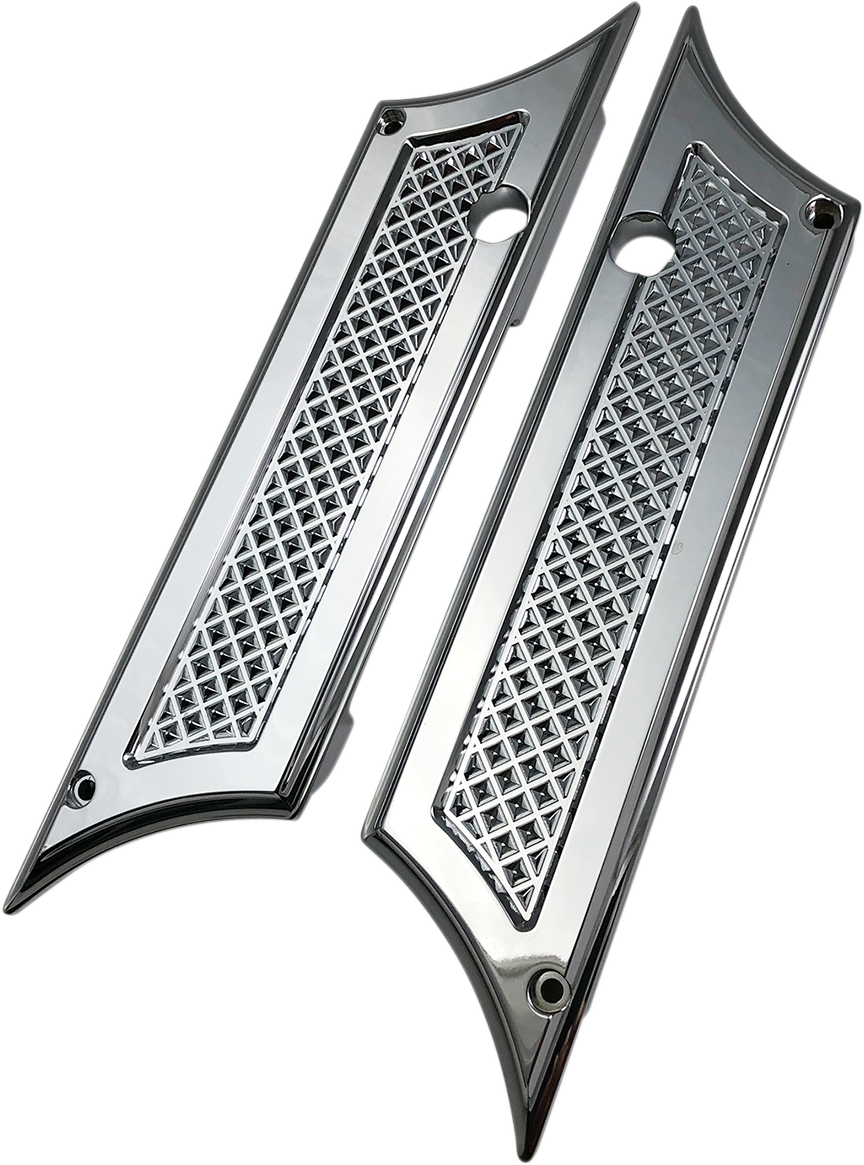 Saddlebag Latch Covers - Diamond Cut C - FL '93-'13
