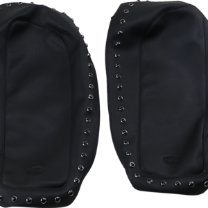 Saddlebag Lid Covers - Black Stud - '14-'19 FL