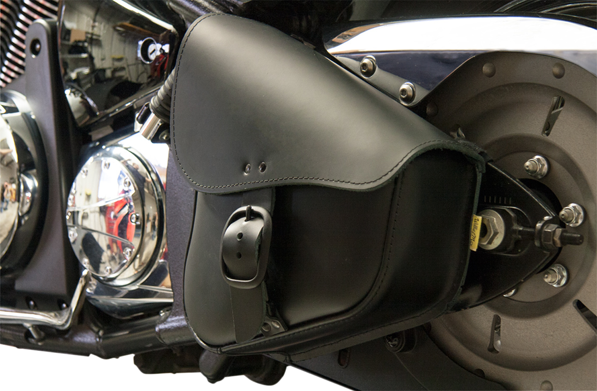 Leather Swingarm Bag - Black Matte Buckle - Image 2