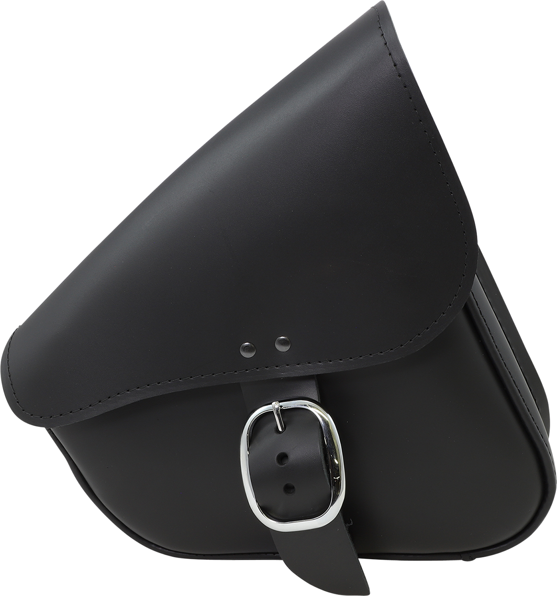 Leather Swingarm Bag - Black with Chrome Buckle