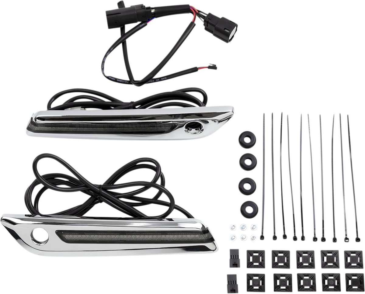 Hinge Covers - Smoke Lens - Chrome