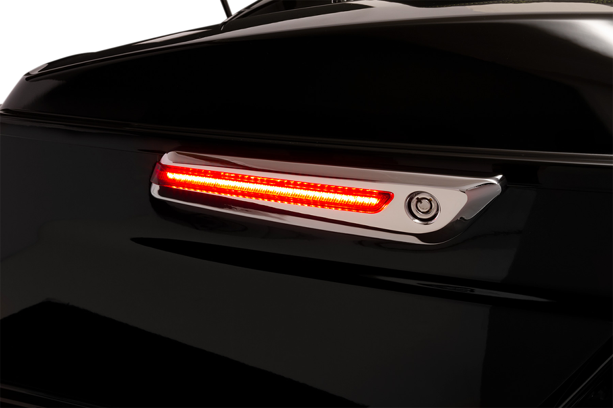 Hinge Covers - Red Lens - Chrome