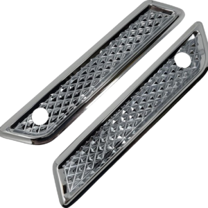 Saddlebag Hinge Cover - Diamondback - Chrome