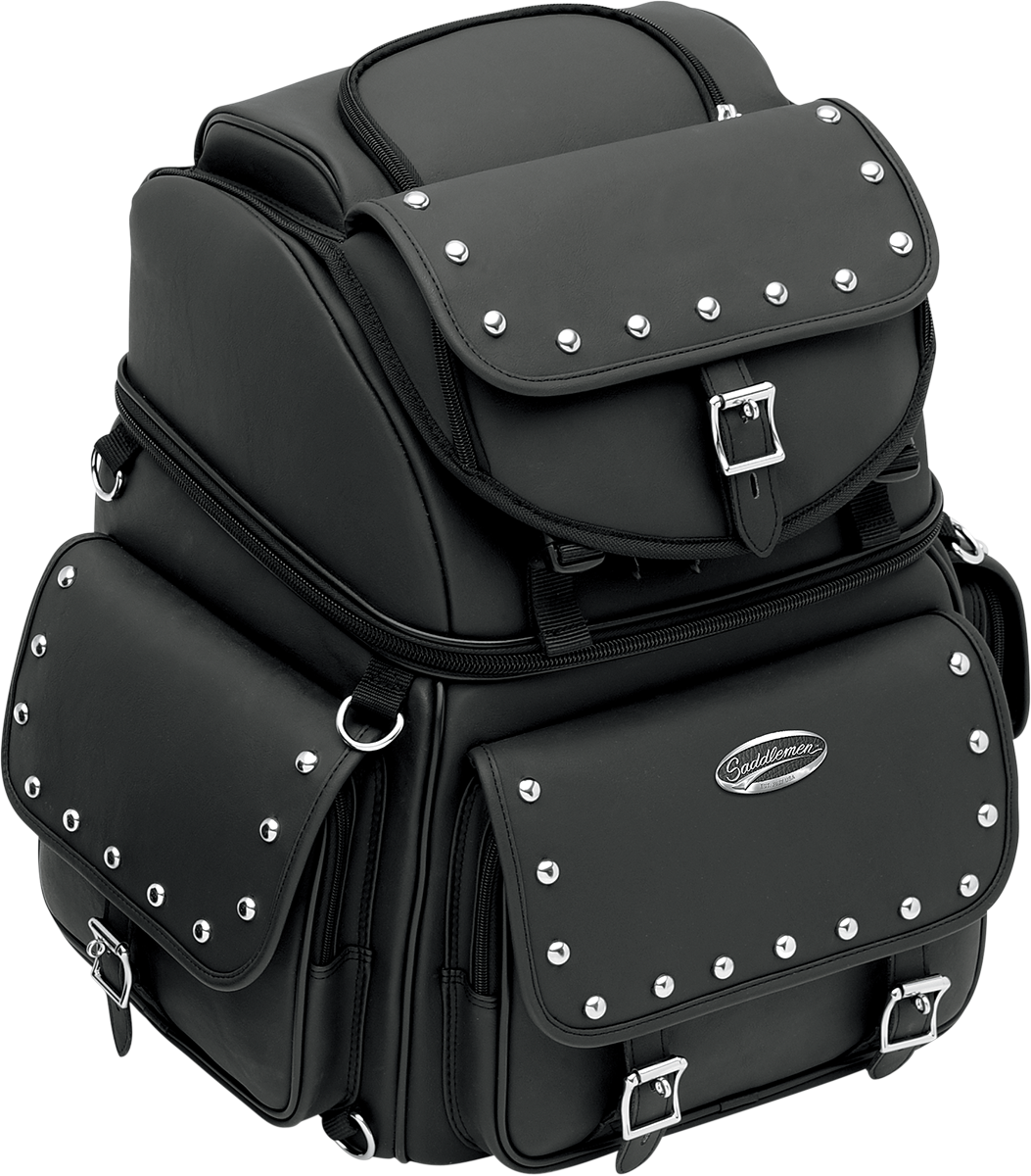 Sissy Bar Bag - Black Studded - Image 4