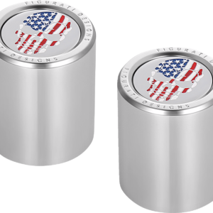 Docking Hardware Covers - Red/White/Blue American Flag Skull - Short
