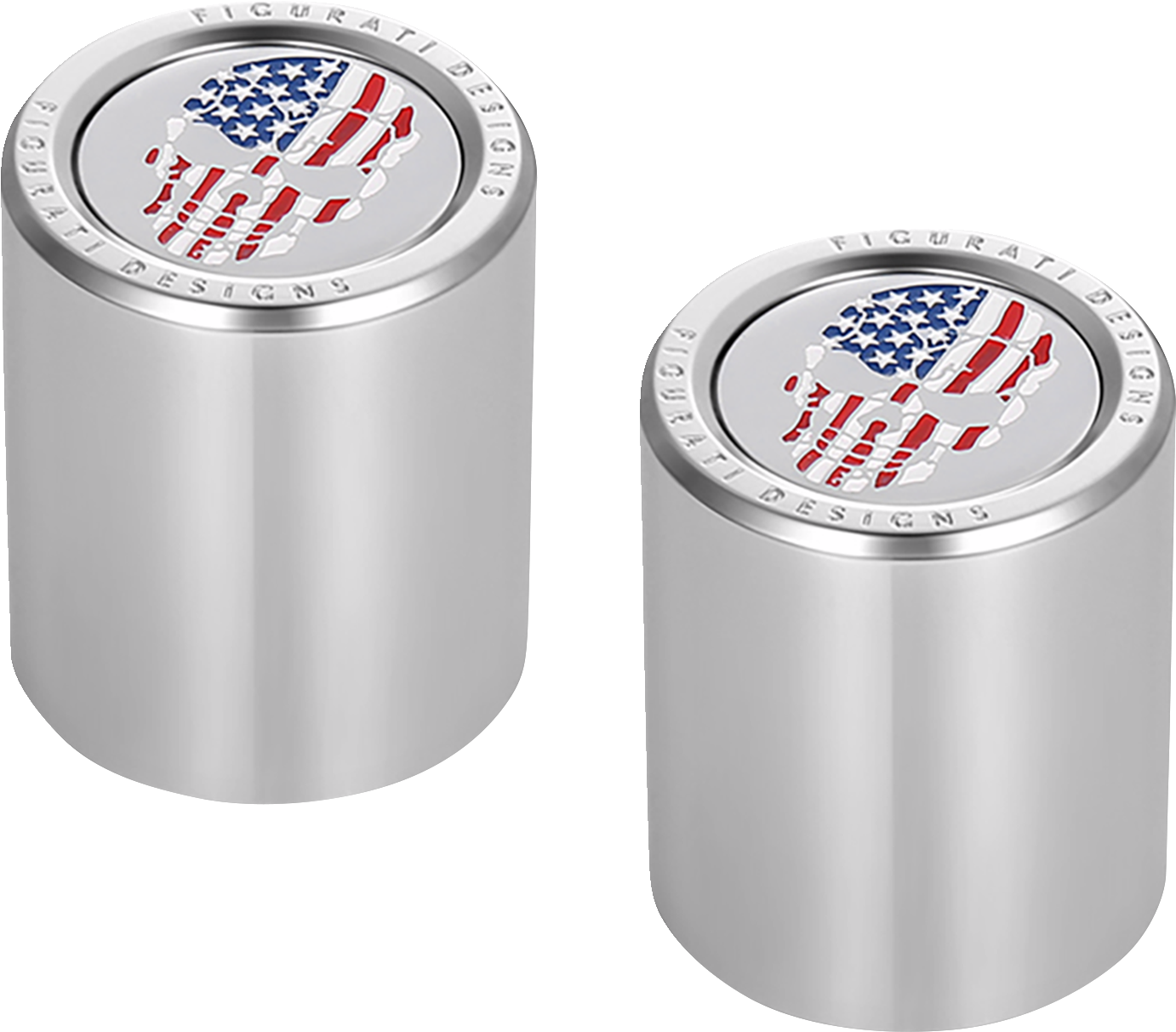 Docking Hardware Covers - Red/White/Blue American Flag Skull - Short