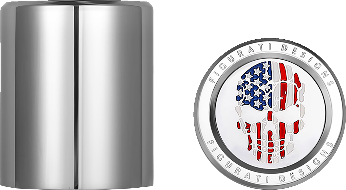 Docking Hardware Covers - Red/White/Blue American Flag Skull - Short - Image 2