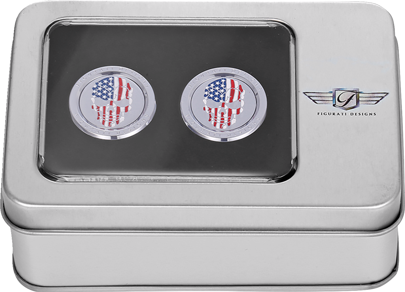 Docking Hardware Covers - Red/White/Blue American Flag Skull - Short - Image 3