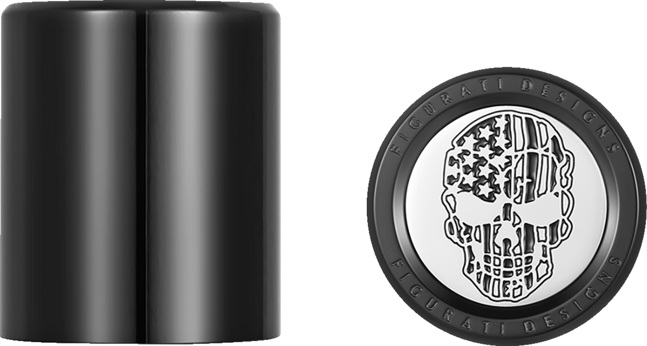Docking Hardware Covers - American Flag Skull - Contrast Cut - Black