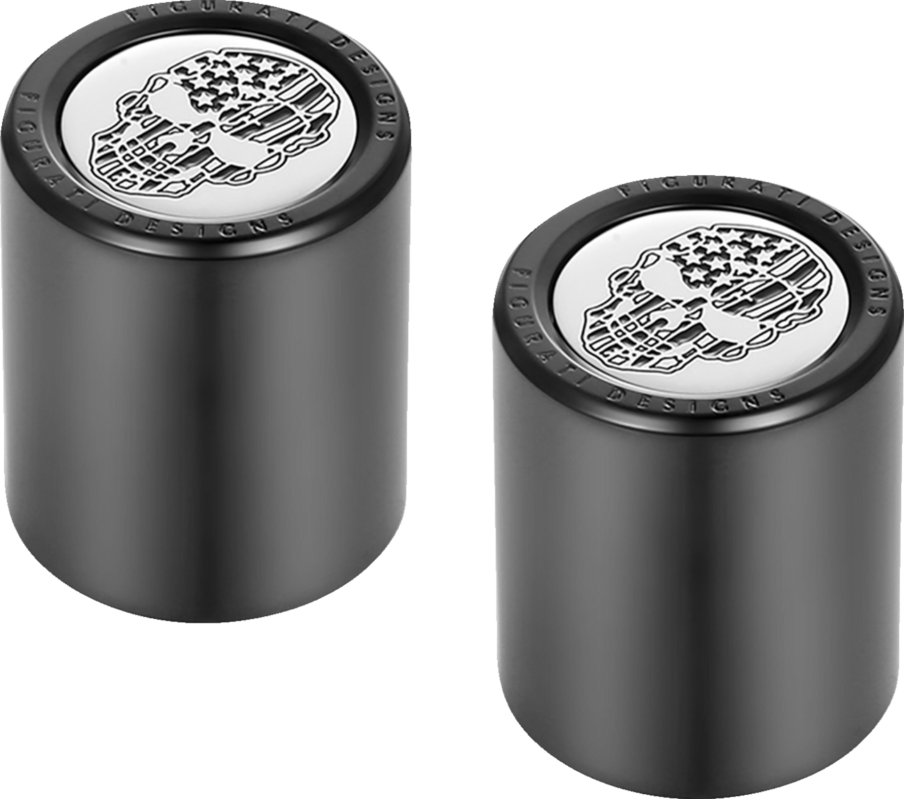 Docking Hardware Covers - American Flag Skull - Contrast Cut - Black - Image 2