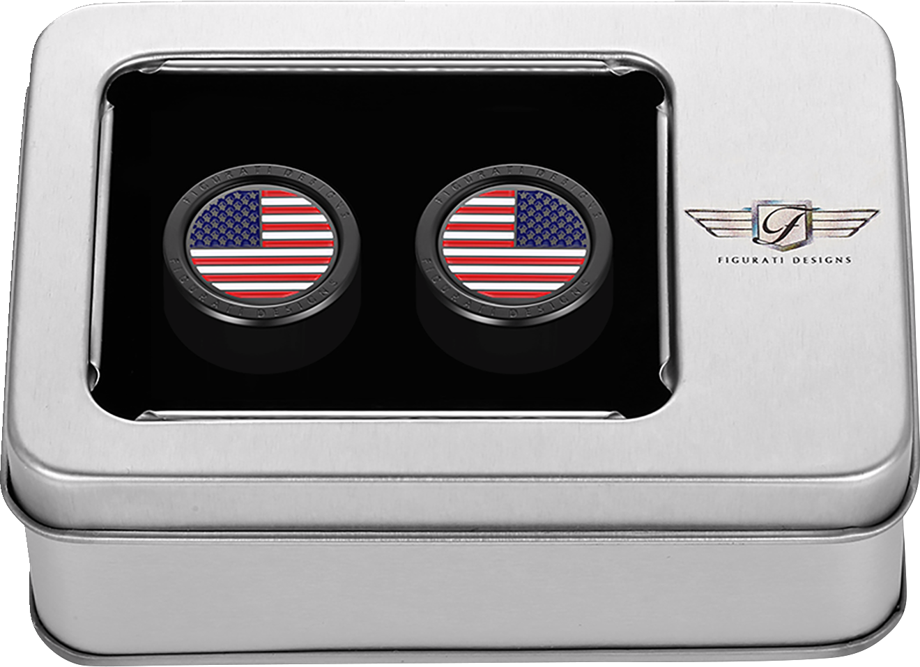 Docking Hardware Covers - American Flag - Short - Black