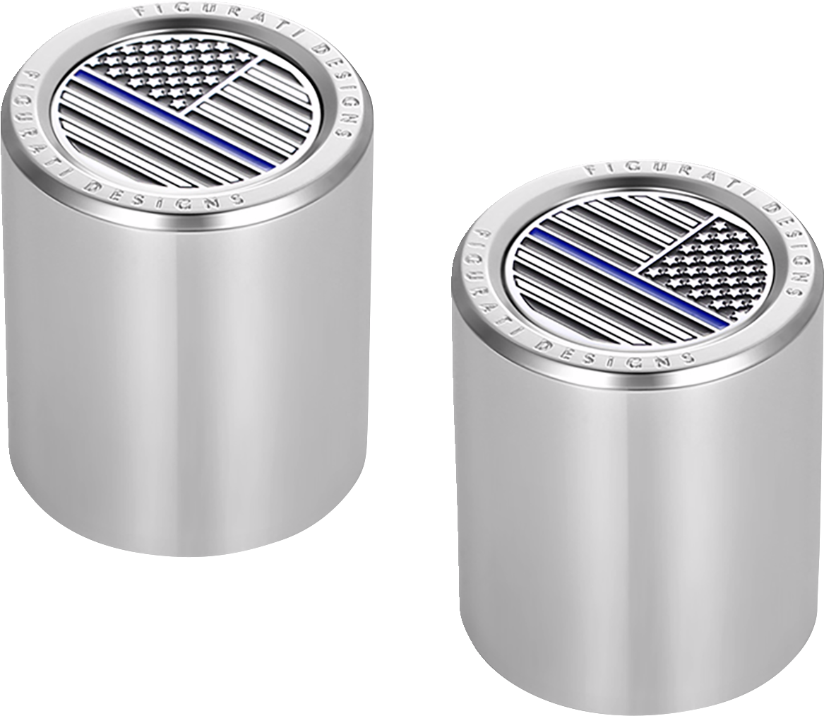 Docking Hardware Covers - American Flag - Blue Line - Short - Stainless Steel - Image 2