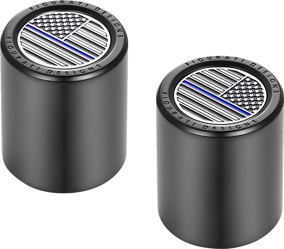Docking Hardware Covers - American Flag - Blue Line - Short - Black - Image 2