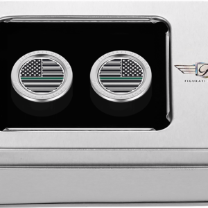 Docking Hardware Covers - American Flag - Green Line - Short - Stainless Steel