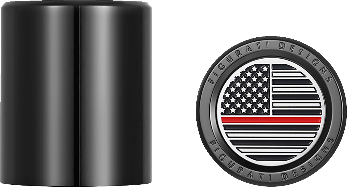 Docking Hardware Covers - American Flag - Red Line - Short - Black - Image 2