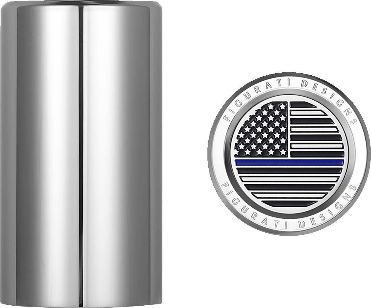 Docking Hardware Covers - American Flag - Blue Line - Long - Stainless Steel - Image 3