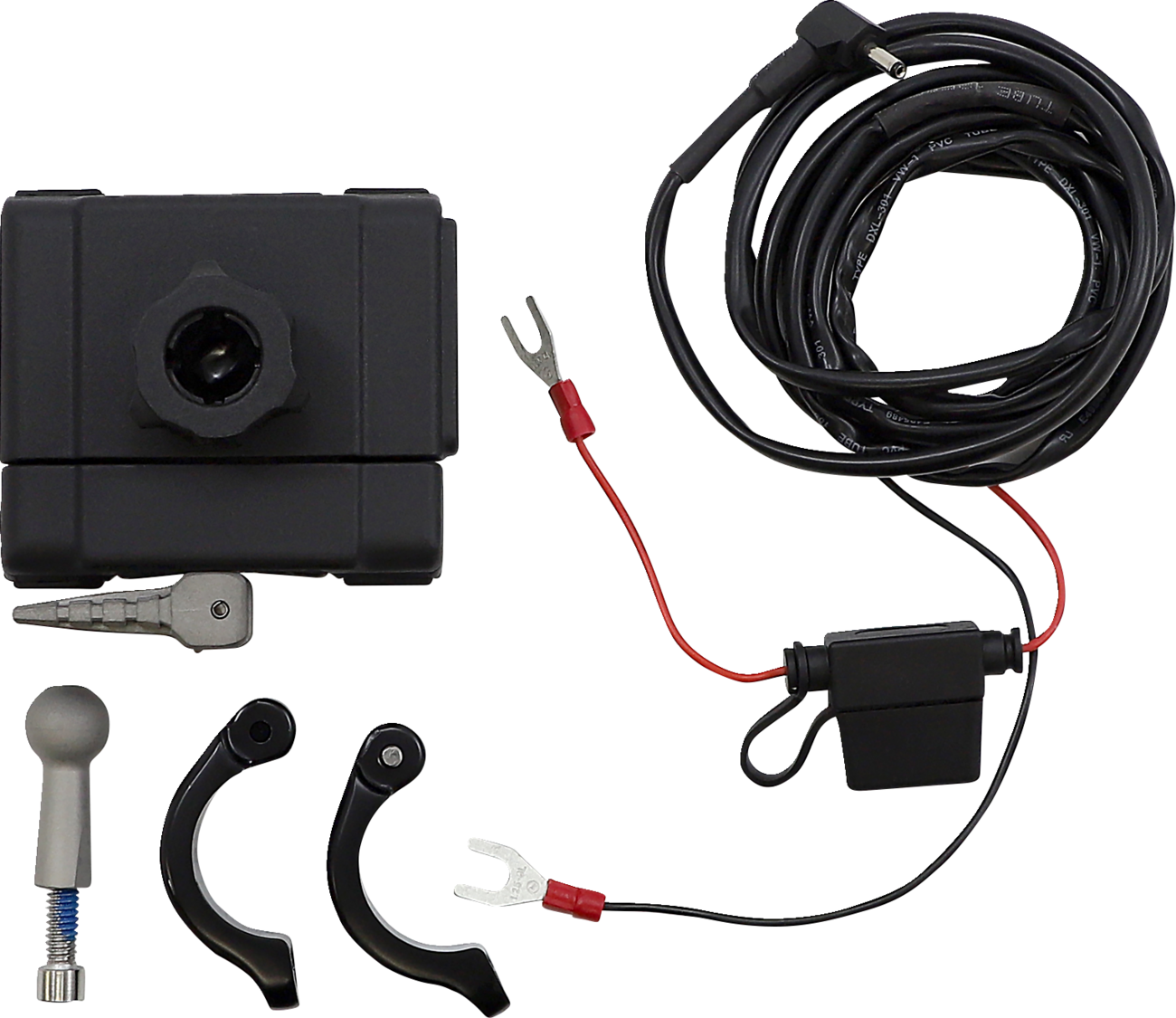 Premium Holder W/Charger - 1-1/4" Black Bar Mount