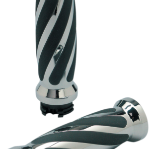 Grips - Twisted - Rubber - Cable - Chrome