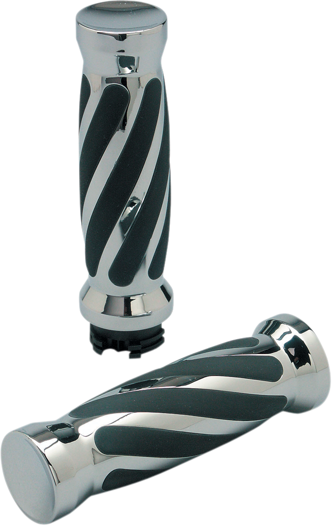 Grips - Twisted - Rubber - Cable - Chrome