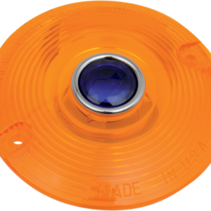 Turn Signal Lens - '86-'13 FLT - Amber with Blue Dot