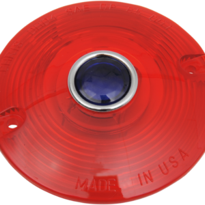 Turn Signal Lens - '86-'19 FLT - Red with Blue Dot