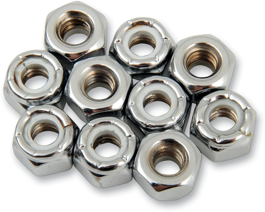 Nuts - Nylon - Chrome - 1/4"-20