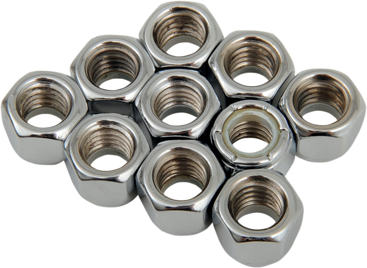 Nuts - Nylon - Chrome - 3/8"-16