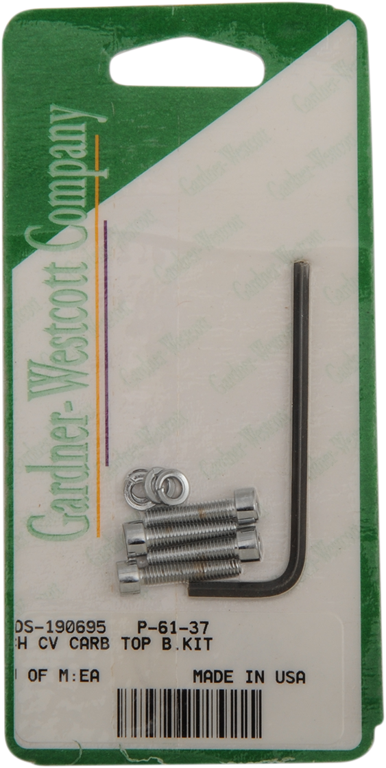 Bolt Kit - CV Carburetor - Top Cover - Socket-Head - Chrome