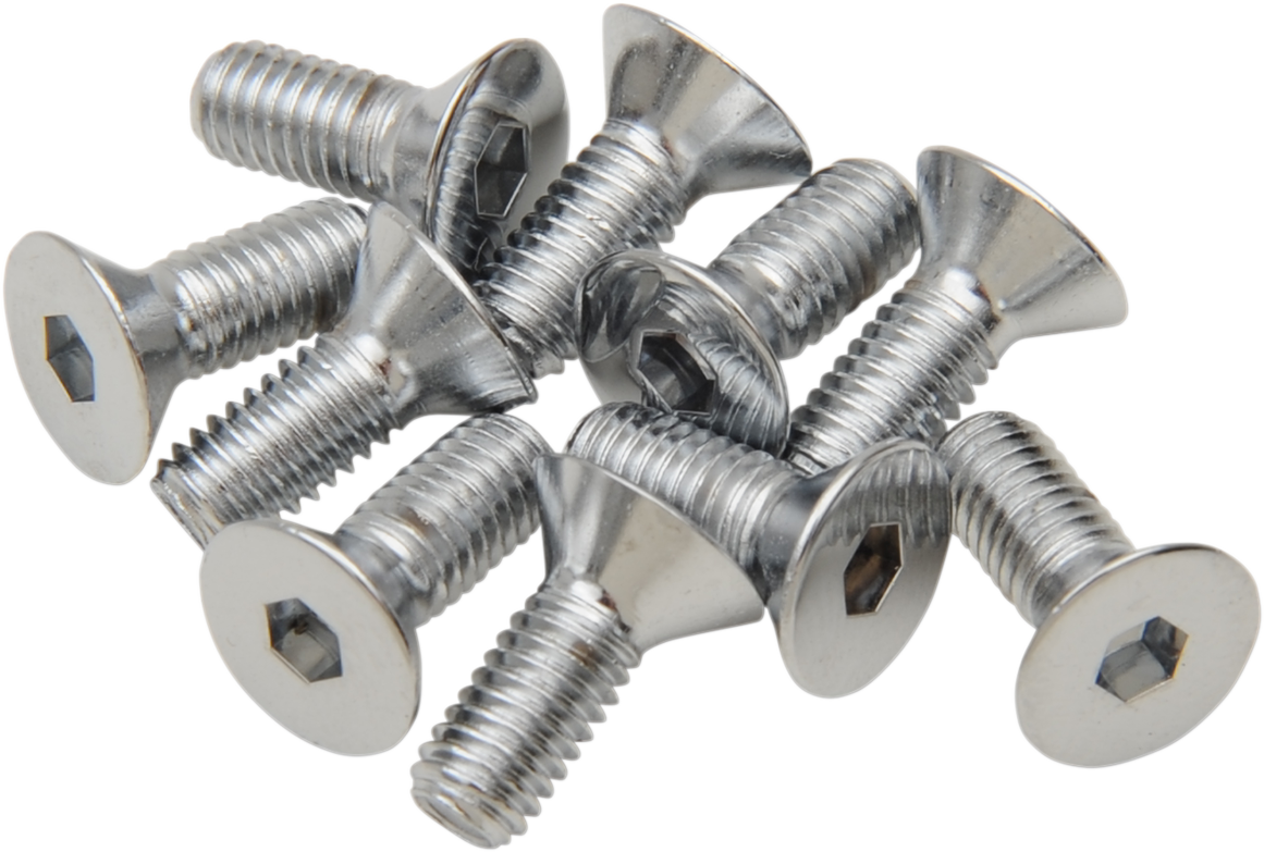 Bolts - Flat-Head - Chrome - 10-32 x 3/4"