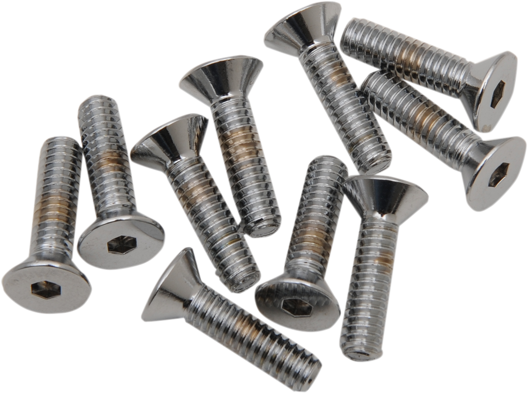 Bolts - Flat-Head - Chrome - 1/4"-20 x 3/4"