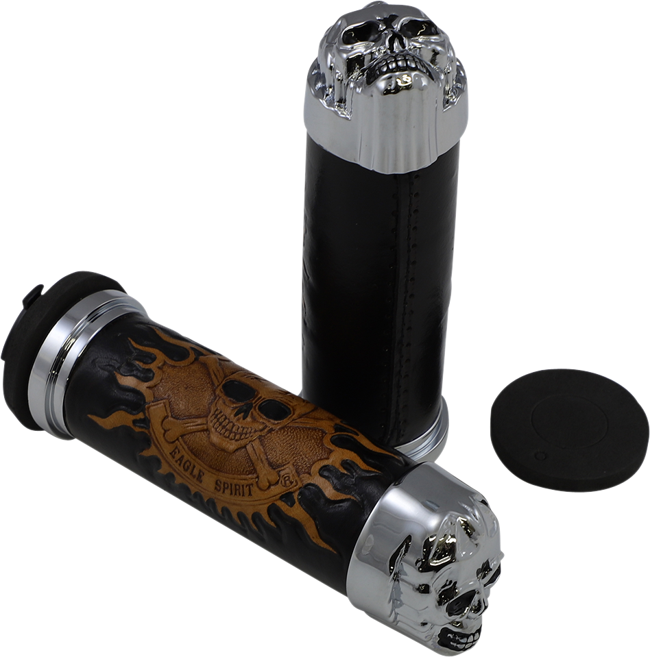 Grips - Skull Grips - Plain Eyes - Chrome - Image 2