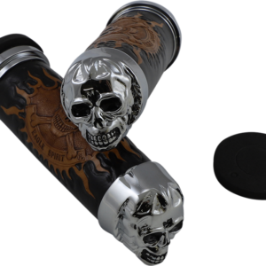 Grips - Skull Grips - Plain Eyes - Chrome