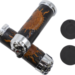 Grips - Skull Grips - Red Eyes - Chrome