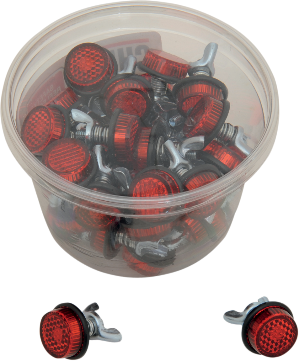 License Plate Reflectors - 40ct Tub - Red